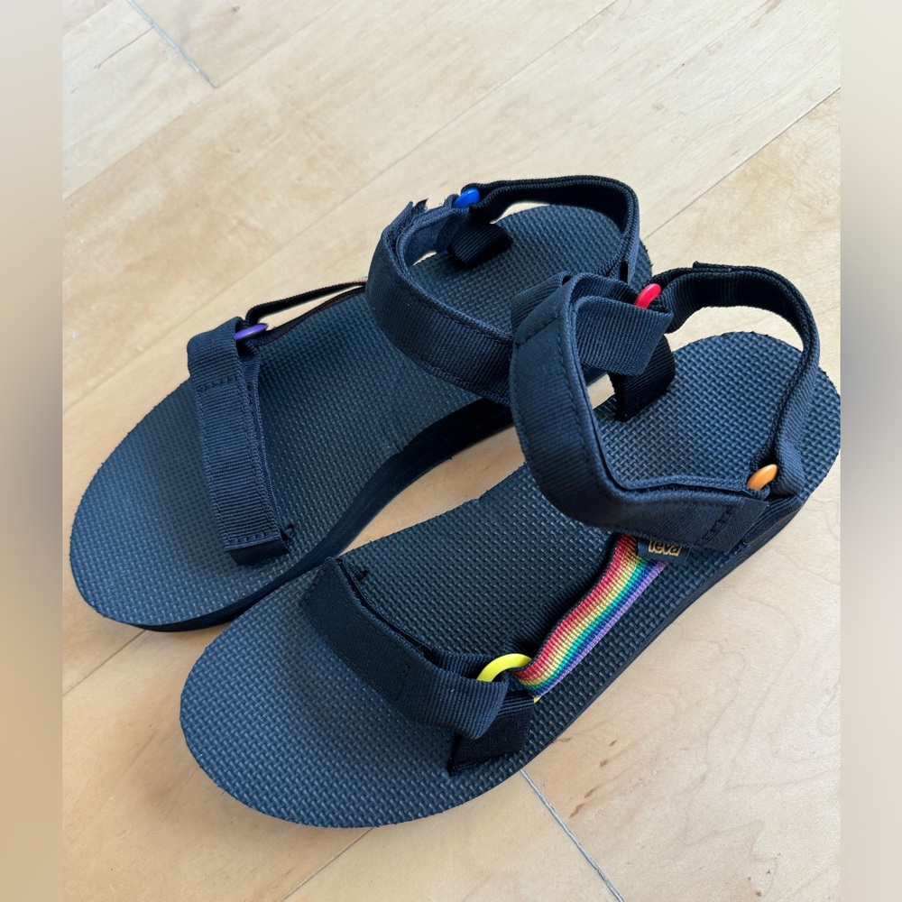 Teva Black Sandals with Multicolor Straps